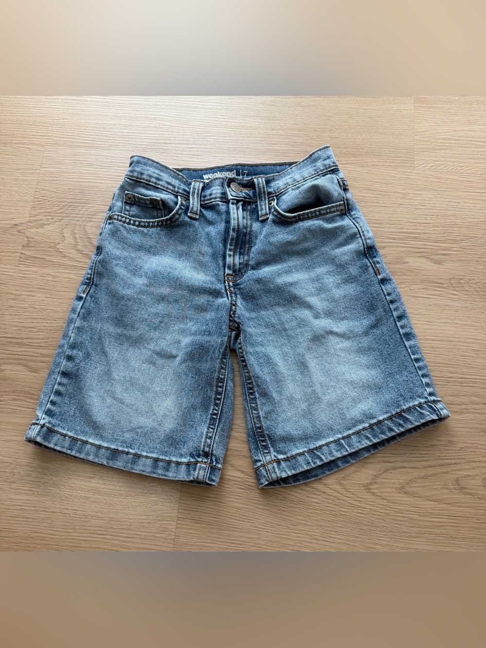 Weekend Academy Boys Denim Shorts Light Wash Blue Size 7